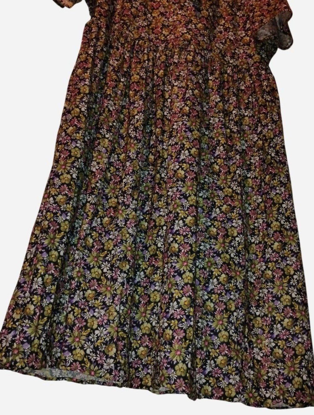 Roaman's Vintage Cottagecore Floral Tie-Neck Dress, Size 1x